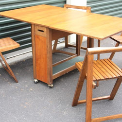 Vintage Teak Foldable Table and 4 Folding Chairs - Products