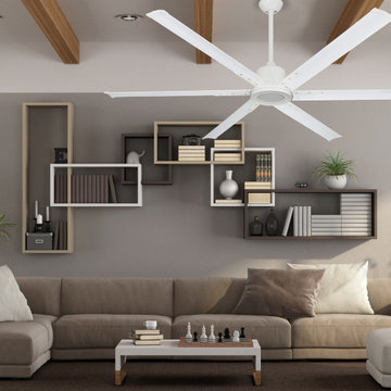 52 inch Titan II Pure White Ceiling Fan with LED Light and Extruded Aluminum Bla