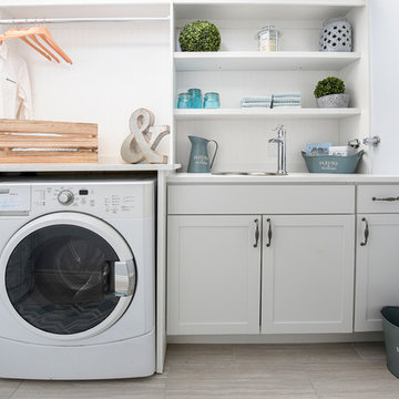 Gorgeous White and Teal Laundry Room Photo-Shoot