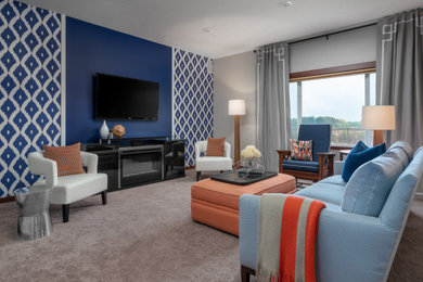 Example of a trendy family room design in Minneapolis