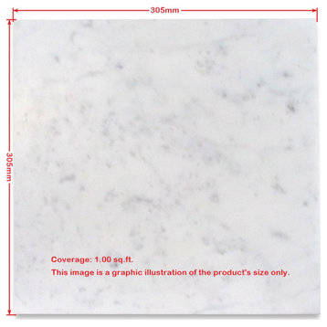 12x12 Carrara White Marble Honed Matte Wall & Floor Tile Venato Bianco,100sq.ft.