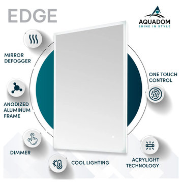 96"x32", Edge, LED Mirror for Bathroom with Touch Control, Defogger, Dimmer.