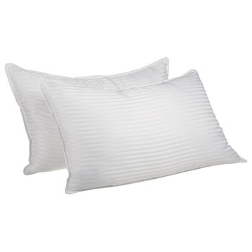 King Bed Pillows 2 Pack Down Alternative Premium Quality, Striped