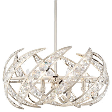James Allan QZCH9863 Curry 6 Light 25"W Chandelier With Clear - Polished Nickel
