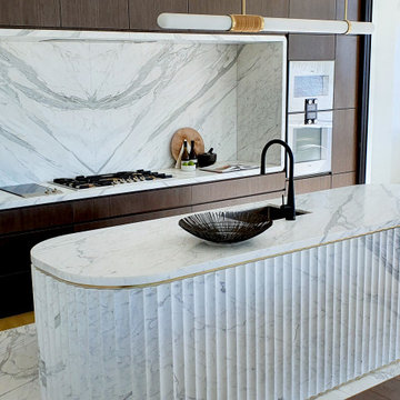 Fluted Kitchen Island Project - Darling Point