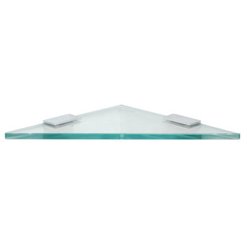 6" Triangle Glass Shelf with (2) 2" Rectangular Clamps