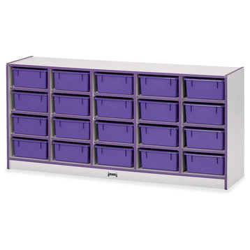 Rainbow Accents Cubbie Storage, 20-Compartment, Purple, Hard Rubber