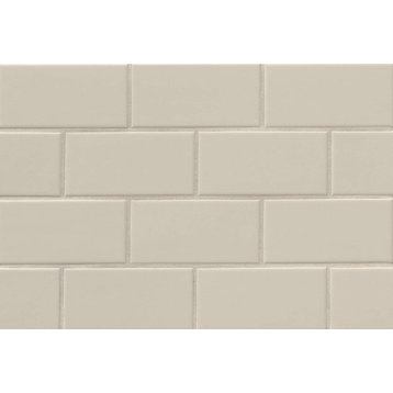 Traditions 3"x6" Matte Subway Tile, Tender Gray