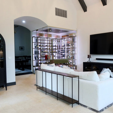 Corner Wine Room Visible from Living Room - Parkland, FL