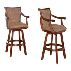 Powell Furniture - Brandon Warm Cherry Swivel Bar Stool - Bar Stools and Counter Stools