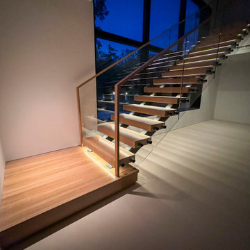 Project #126 | Contemporary Staircases with Integrated LEDs & Glass Railing