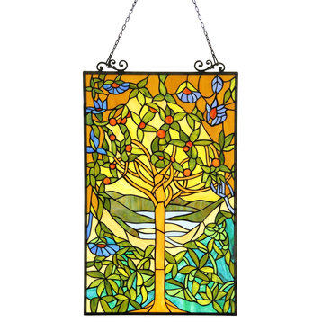 Eden Tiffany-Glass "Tree Of Life" Window Panel