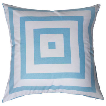 Dann Foley Cotton Canvas Cushion Chambray Blue and White Upholstery