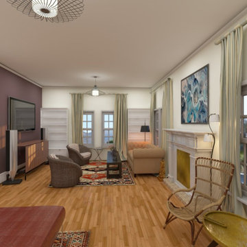 Realistic Rendering of Family Room 1935 House.