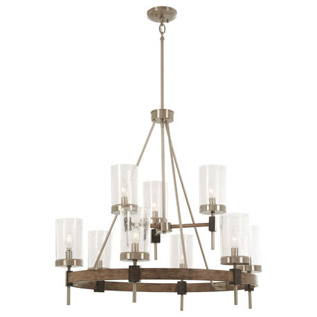 Minka Lavery Bridlewood 9 Light Chandelier - Stone Grey W/Brushed Nickel