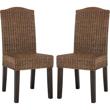 Odette Wicker Dining Chair (Set of 2) - Brown, Multi