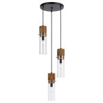 Cal - Cal FX-3583-3 Spheroid - Three Light Pendant - Durable wood and glass construction 6 foot cord