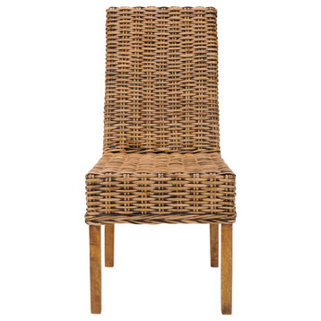 Joaquin 18"h Rattan Side Chair (set Of 2) Brown