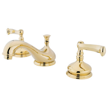 Kingston Brass KS1162FL 8 in. Widespread Bathroom Faucet, Polished Brass