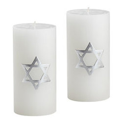 Star of David Candles - Set of 2 - New - Candles