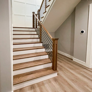 Project #101 | Elegant Staircase with Custom Carved Newels