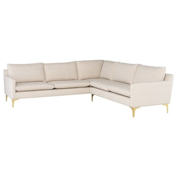 Nuevo Furniture Anders 2pc Sectional Sofa in Sand/Gold