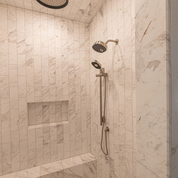 Leawood, Kansas Marble Wrapped Primary Bathroom Remodel