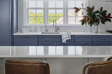 Example of a beach style kitchen design in Providence