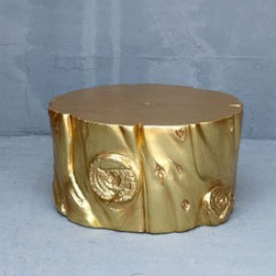 Log Center Table Gold 75cm x 75cm x 40cm - Decorative Trunks