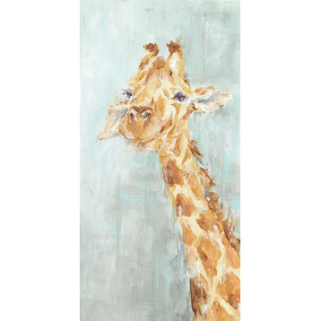 "Sweet Giraffe" Stretched Canvas Wall Art by Susan Pepe, 12"x24"