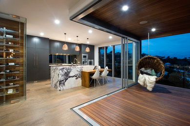 Large trendy home design photo in Brisbane
