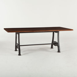 London Live Edge Wood & Cast Iron Dining Table 80" - Dining Tables