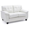 Glory Furniture Gallant Faux Leather Loveseat in White