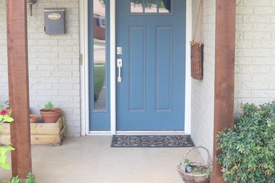 Example of a cottage exterior home design