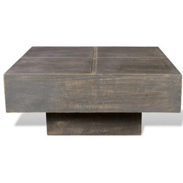 vidaXL Solid Mango Wood Coffee Table Square Brown Living Room Side End Table