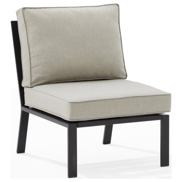 Clark Outdoor Metal Sectional Center Chair Taupe/Matte Black