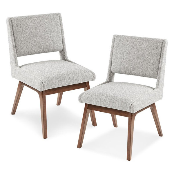 INK+IVY Boomerang Dining Chairs, Set of 2, Light Grey