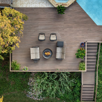 Custom Creekside Deck & Poolside Outdoor Living Remodel