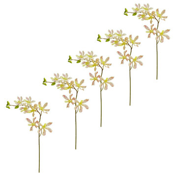 Set Of 5 Real Touch Orchid Stem, Pink 5x2x30"H