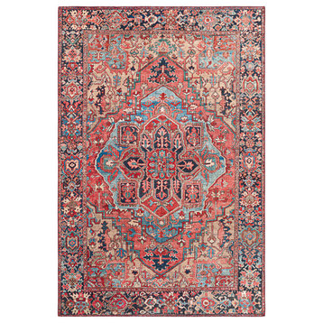 Iris IRS-2310 Traditional Red/Blue 4' Square Area Rug