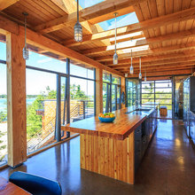 kitchen - island along windows