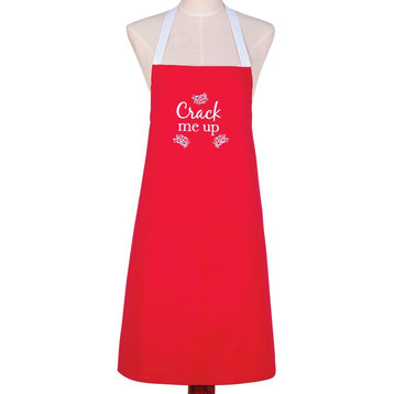 Crack Me Up Crabs Embroidered Red Kitchen Apron
