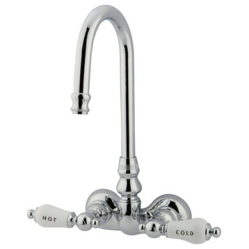 Kingston Brass Wall-Mount Clawfoot Tub Faucets With Polished Chrome CC74T1