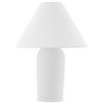 Mitzi - Susie 1 Light Table Lamp - The basketweave texture and dusty ceramic finish give the Susie table lamp a incredibly versatile look. The tapered white linen shade accentuates the tailored aesthetic and classic vibe. Style this lamp on surfaces throughout the home to give any space an updated traditional feel. Part of our Ariel Okin x Mitzi Tastemakers collection.