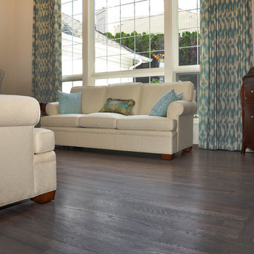 HARDWOOD FLOORING - TRADITIONAL RED OAK WITH CLASSIC GREY STAIN, SWEDISH FINISH