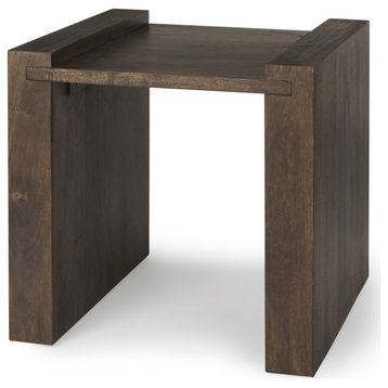 Athelia Dark Brown Wood Accent Table