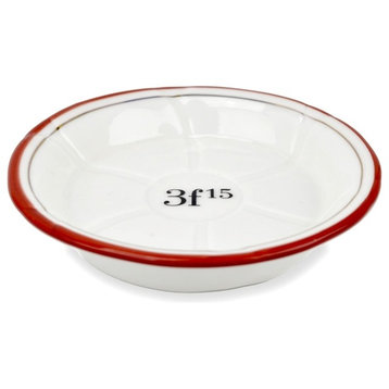 Porcelain Absinthe Coaster/Saucer, 3f15, Red/Gold