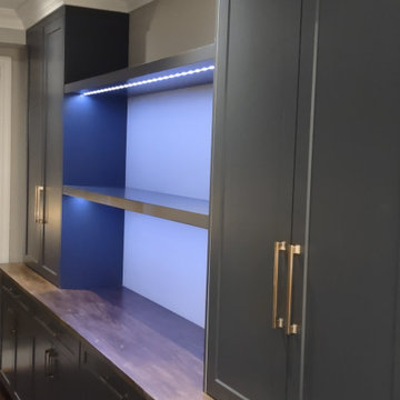 Custom Dark Blue Built in Entertaiment unit