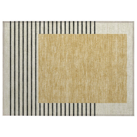 Machine Washable Indoor/Outdoor Chantille ACN995 Gold 1'8" x 2'6" Rug