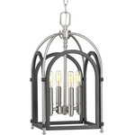 Progress Lighting - Westfall Collection 4-Light Foyer Pendant, Graphite - Westfall is a distinctive combination of arching elements that create a dramatic soaring frame. A dual-tone finish highlights the distinctive form and provides rich contrasting surround for a classic candelabra cluster. Metal fittings add a touch of elegance and dimension to further enhance the classic form. Uses Four 60 W Candelabra Base bulbs (not included).